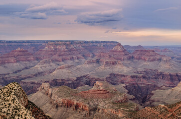 Landscape near sunset, South Rim, Grand Canyon National Park, Arizona, USA
