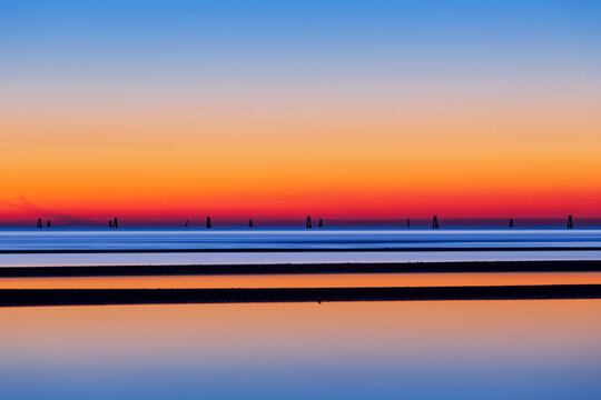 Sunset on Sea Background