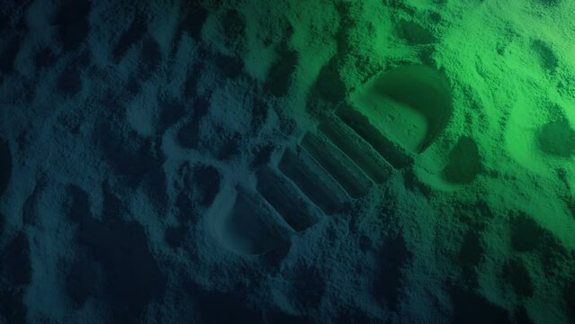 UFO Lights Up Moon Landing Site In Green Glow
