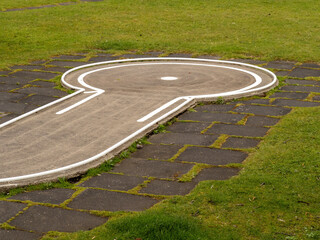 Tracks of a miniature golf course