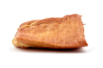 Smoked pork meat isolated on white