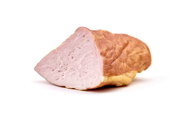 Smoked pork meat isolated on white