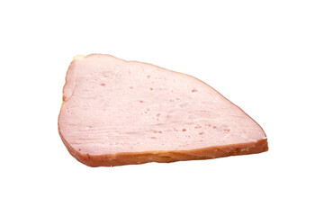 Smoked pork meat slice isolated on white