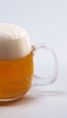 Tulips and crystal mugs for serving draft beer and beers