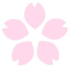 Simple cherry blossom icon (filled) isolated