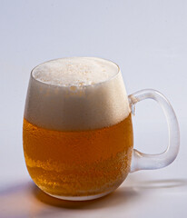 Tulips and crystal mugs for serving draft beer and beers