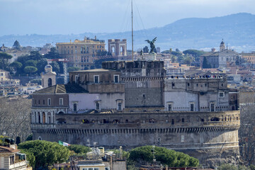 sant angelo castle unknow soldier monument roma aerial view cityscape from vatican museum