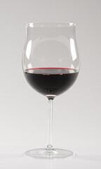 Crystal glass for red or rosé wines on white background