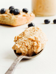 Spoon with peanut butter