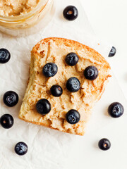 Peanut butter blueberries toast