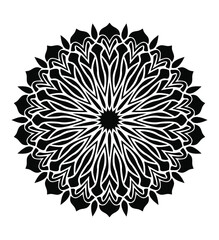 black and white abstract floral ornament