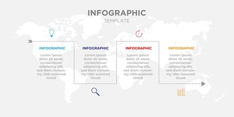 Obraz premium Vector infographic design template with 4 options or steps
