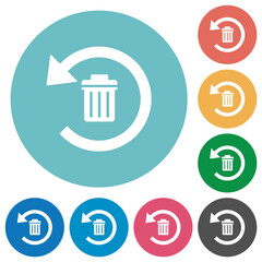Undelete flat round icons