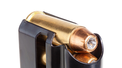 Pistol magazine loaded with hollow points