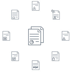 document icons set . document pack symbol vector elements for infographic web
