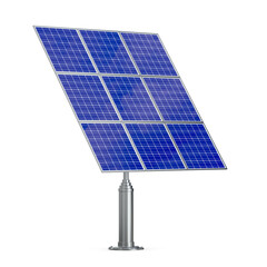 solar panel with clouds reflection on white background. Isolated 3D illustration