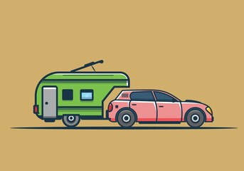 Car with additional towing box illustration