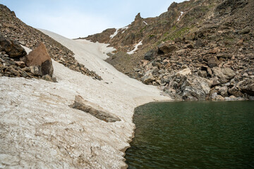 The Edge of Andrews Glacier In Rocky Mountain