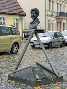 Frank Zappa Monument in Bad Doberan, Germany. The monument by the Czech sculptor Vaclav Cesak was inaugurated in 2002 during the 13th Zappanale festival, which annually held since 1990.