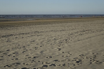 Sandy North Sea beach and ocean at dusk, concept: serenity, holiday, seascape (horizontal), Zandvoort, North Holland, Netherlands