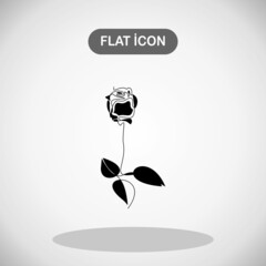 Botanical illustration.logo. Flower in Rose