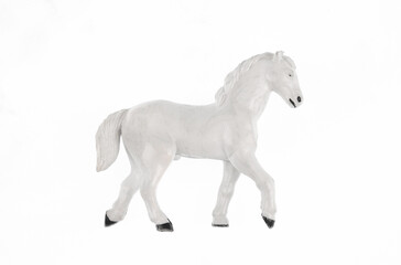 toy white horse isolated on white background