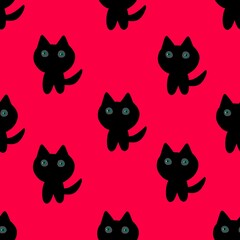 seamless background with cats