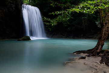 Erawan Waterfall,beautiful waterfall deep forest in Thailand
