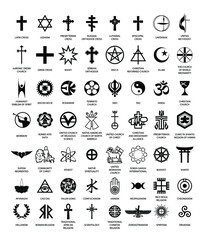 Religions illustration vector black color editable