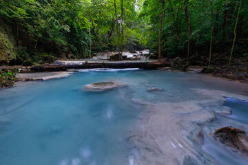 Thi lo su Waterfall,beautiful waterfall in deep in rain forest,Tak province, Thailand,