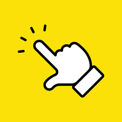 Hand click icon. Clicking symbol. Finger pointer vector design.