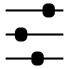 Settings Sliders Flat Icon Isolated On White Background