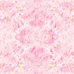 Obraz premium Leaves on a branch, watercolor drawing decorative composition with plants. Seamless pattern. Eco-print. Use printed materials, signs, posters, postcards, packaging.