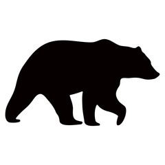 Obraz na płótnie Canvas Black silhouette of a bear on a white background.