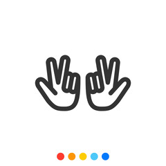 Hand gesture icon, Hand gesture of Hip Hop or Rap, Vector.