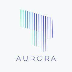 Fototapeta premium Aurora line light abstract logo illustration