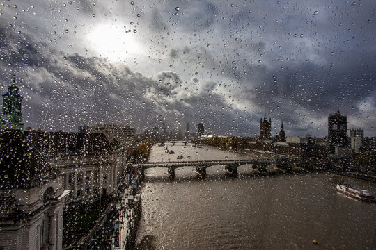A Stormy Day In London, View From The London Eye, The Thames River