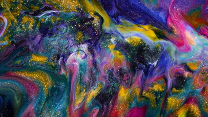 Fluide liquide art acrylic oil paints texture. Backdrop abstract mixing paint effect. Liquid...