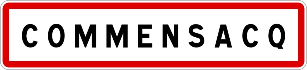 Panneau entrée ville agglomération Commensacq / Town entrance sign Commensacq