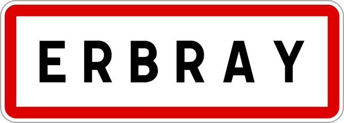 Panneau entrée ville agglomération Erbray / Town entrance sign Erbray