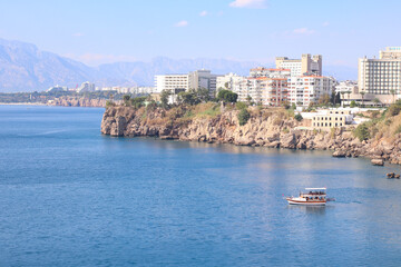 Fototapeta na wymiar Mediterranean sea view in Antalya, Turkey