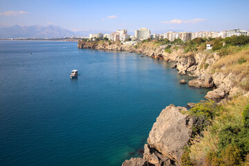 Fototapeta na wymiar Mediterranean sea view in Antalya, Turkey