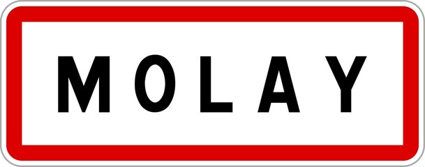 Panneau entrée ville agglomération Molay / Town entrance sign Molay