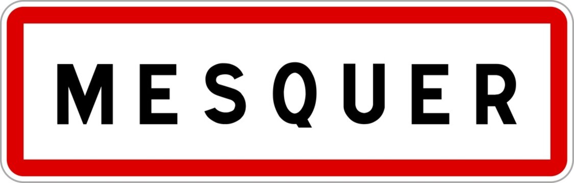 Panneau entr&eacute;e ville agglom&eacute;ration Mesquer / Town entrance sign Mesquer