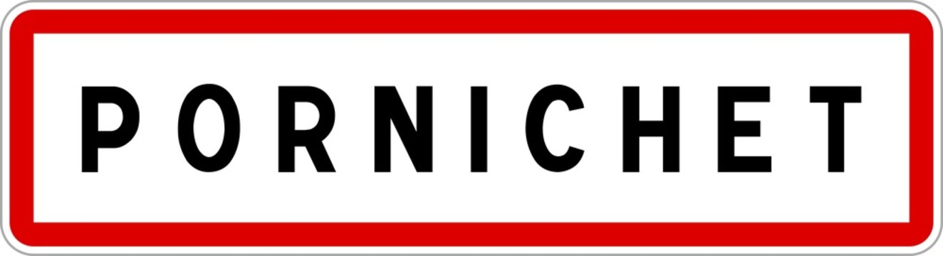 Panneau entr&eacute;e ville agglom&eacute;ration Pornichet / Town entrance sign Pornichet