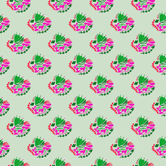 Vintage flowers and leaves seamless pattern.