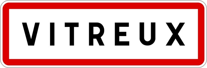 Panneau entrée ville agglomération Vitreux / Town entrance sign Vitreux
