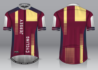 Jersey cycling template design uniform front and back view