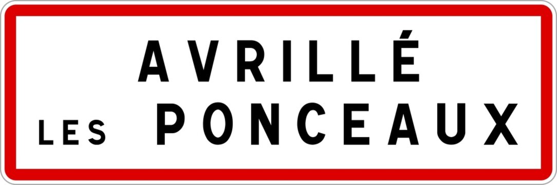Panneau entrée ville agglomération Avrillé-les-Ponceaux / Town entrance sign Avrillé-les-Ponceaux
