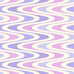 Groovy lines abstract seamless pattern. Retro 1970s nostalgic geometric background. Simple shaped colorful vector print for paper, fabric, surface.